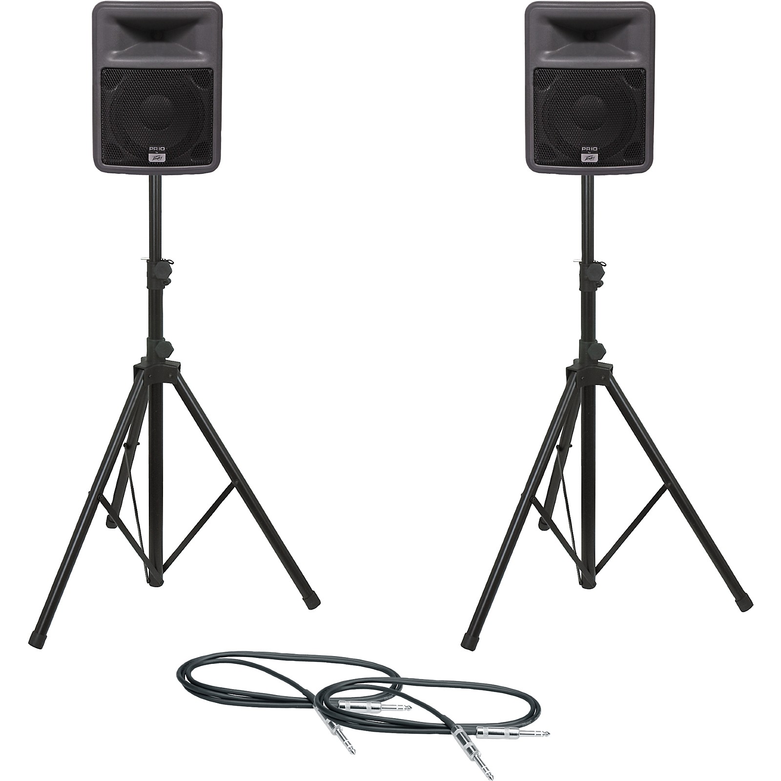 Peavey PR 10 Speaker Pair with Stands and Cables Musician