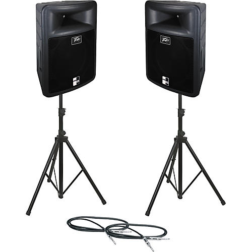 PR 15 Speaker Pair with Stands and Cables