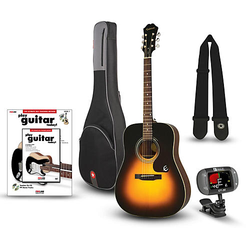 Epiphone PR-150 Acoustic Guitar Bundle Vintage Sunburst