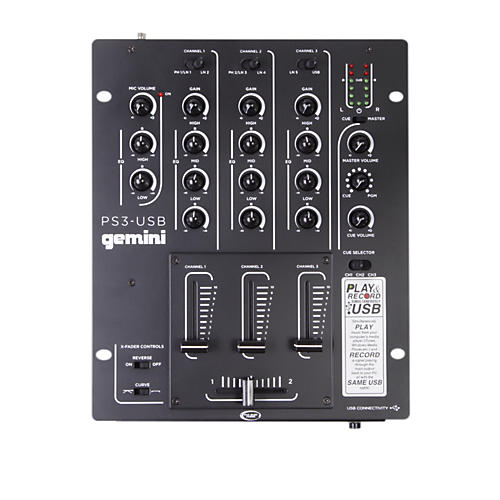 PS3-USB Professional 3-Channel Stereo DJ Mixer