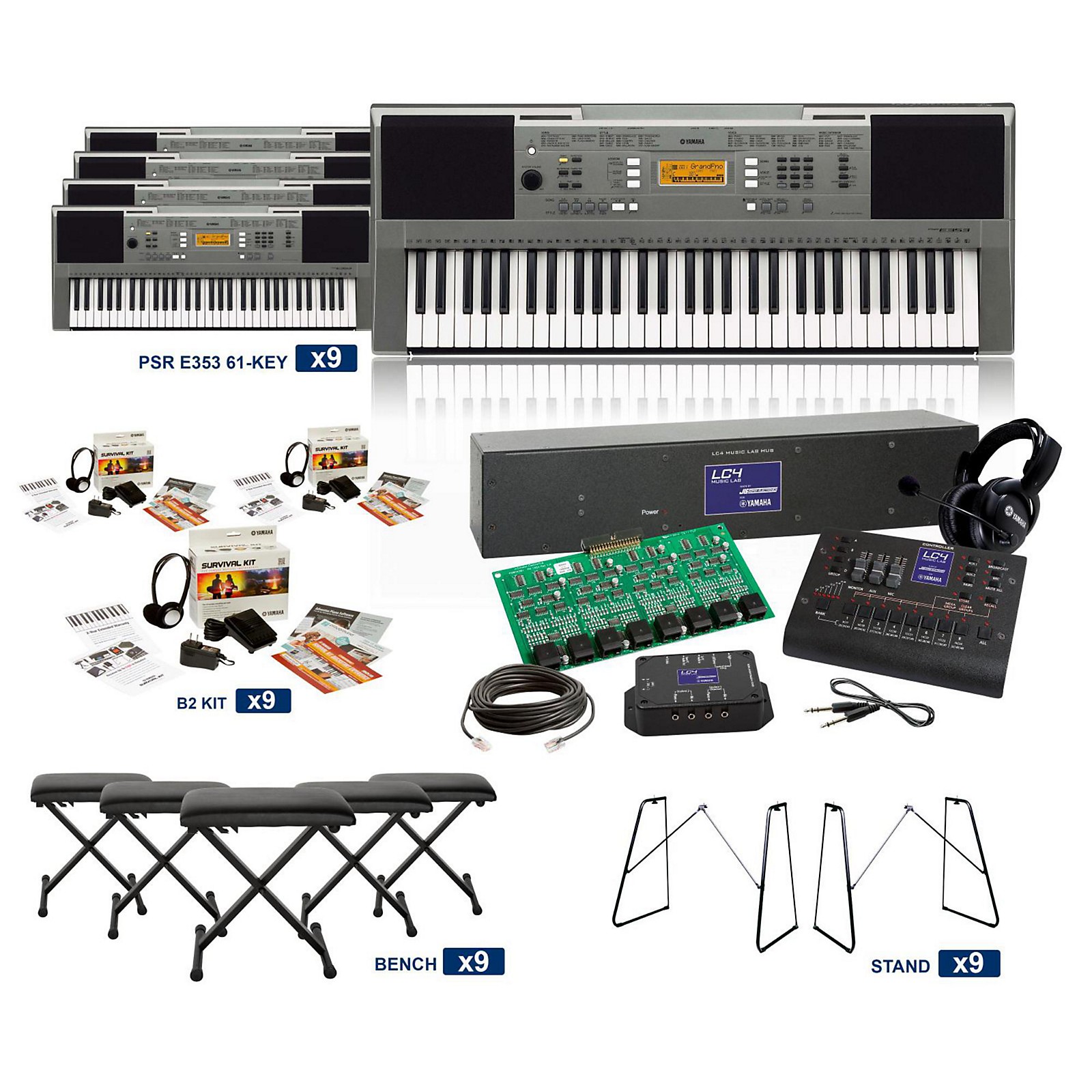 Yamaha PSRE353 61Key LC4 Keyboard Lab Musician's Friend