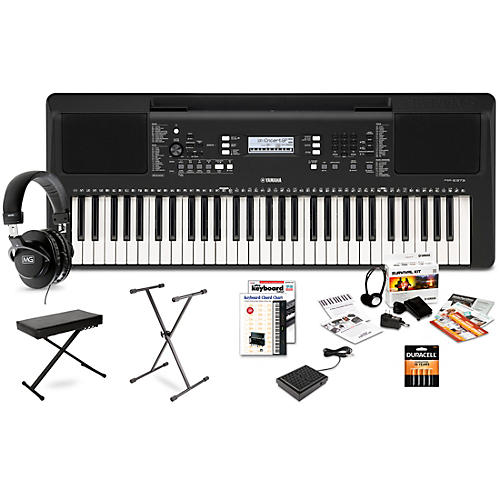Yamaha PSR-E373 61-Key Portable Keyboard w/Accessory Kit 