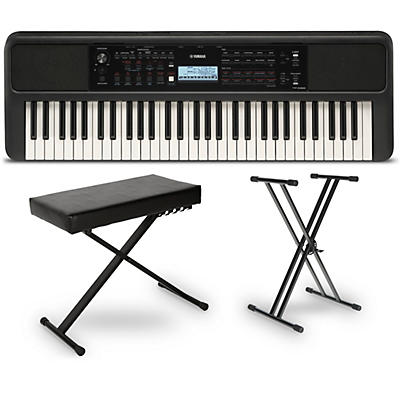 Yamaha PSRE383 61-Key Portable Keyboard Essentials Bundle