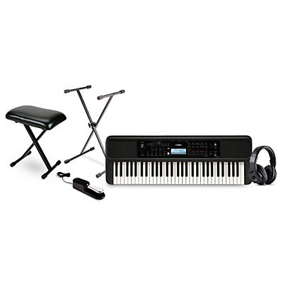 Yamaha PSRE383 61-Key Portable Keyboard Essentials Bundle