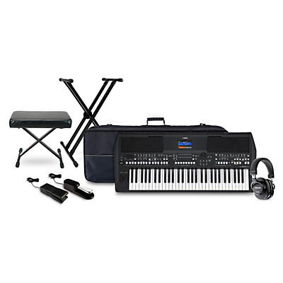 Yamaha PSRSX600 61-key Arranger Workstation with Tascam TH-200X Studio Headphone Package (Pedals/Bench/Stand/Bag Included)