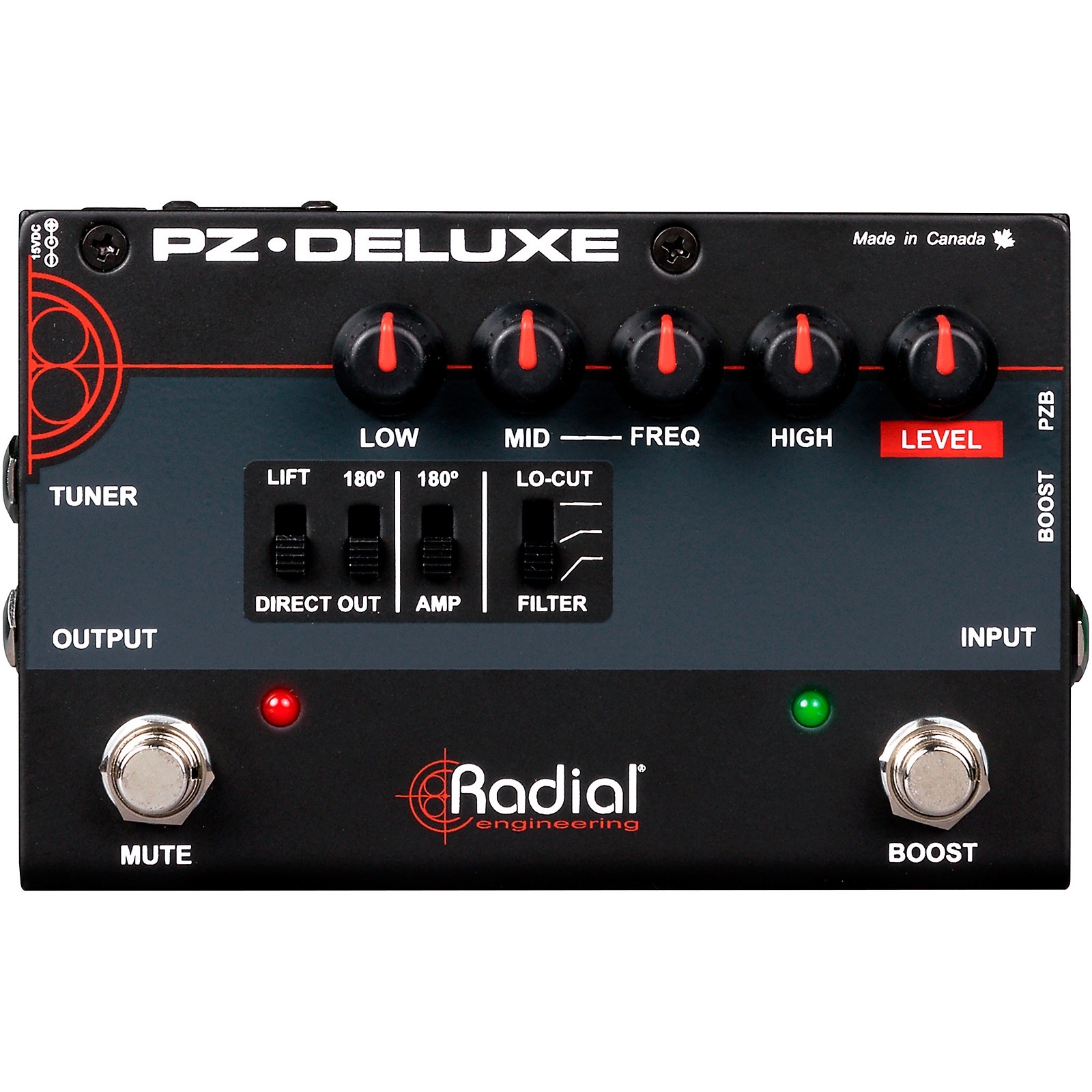Radial Engineering PZDeluxe Acoustic Preamp / Direct Box Guitar Pedal