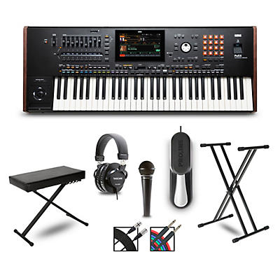 Korg Pa5X 61 Key Arranger with Stand, Pedal, Bench, Headphones, Microphone and Cables