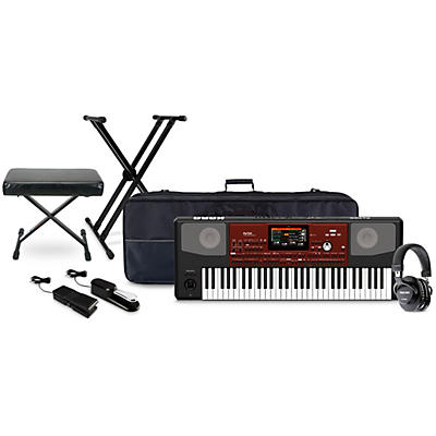 KORG Pa700 61-key Arranger Workstation with Tascam TH-200X Studio Headphone Package (Pedals/Bench/Stand/Bag Included)