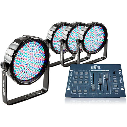 Package of 4 Thinpar64 LED PAR Lights with Obey 3 Controller