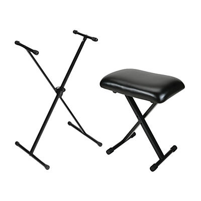 Musician's Gear Padded Keyboard Bench With Single-Braced Stand Combo