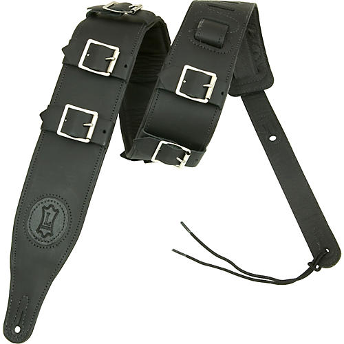 Padded Leather Guitar Strap with Buckles