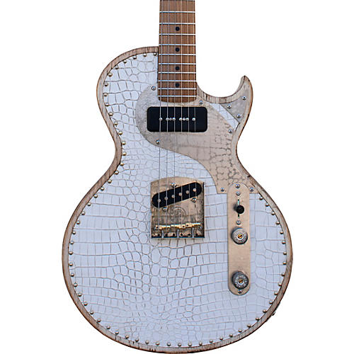 Paoletti Guitars Paoletti Richard Fortus Jr Signature White Leather Roasted Maple Neck Electric Guitar White