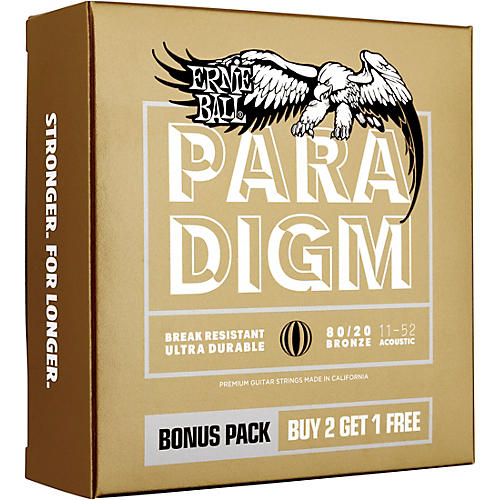 Paradigm Light 80/20 Bronze Acoustic Guitar Strings 3-Pack