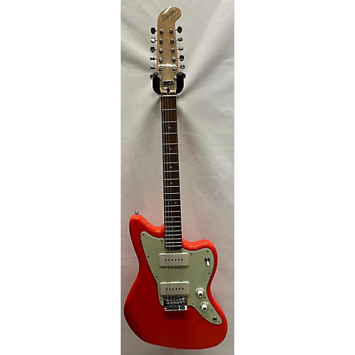 Squier Paranormal Baritone 12 String Solid Body Electric Guitar Fiesta Red