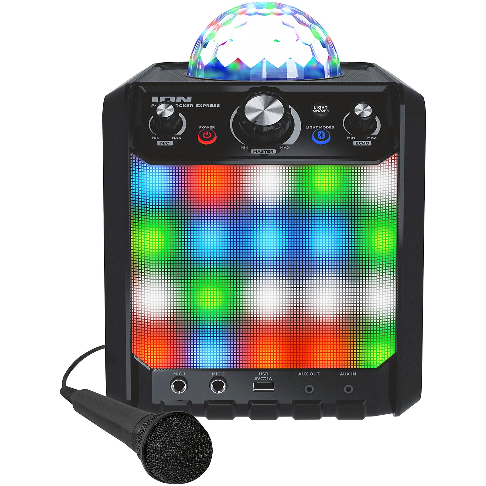 Ion Party Rocker Express Bluetooth Speaker with Light Show and Microphone Musician's Friend