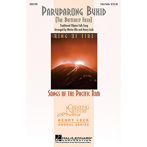 Hal Leonard Paruparong Bukid (The Butterfly Field) 3 Part Treble arranged by Henry Leck