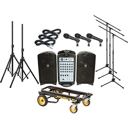 Passport 300 PRO 3 Mic PA Package with Rock N Roller Cart