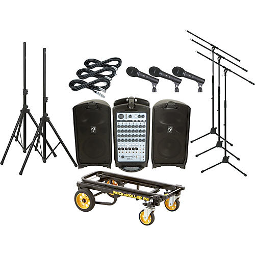 Passport 500 Pro 3 Mic PA Package with Rock N Roller Cart