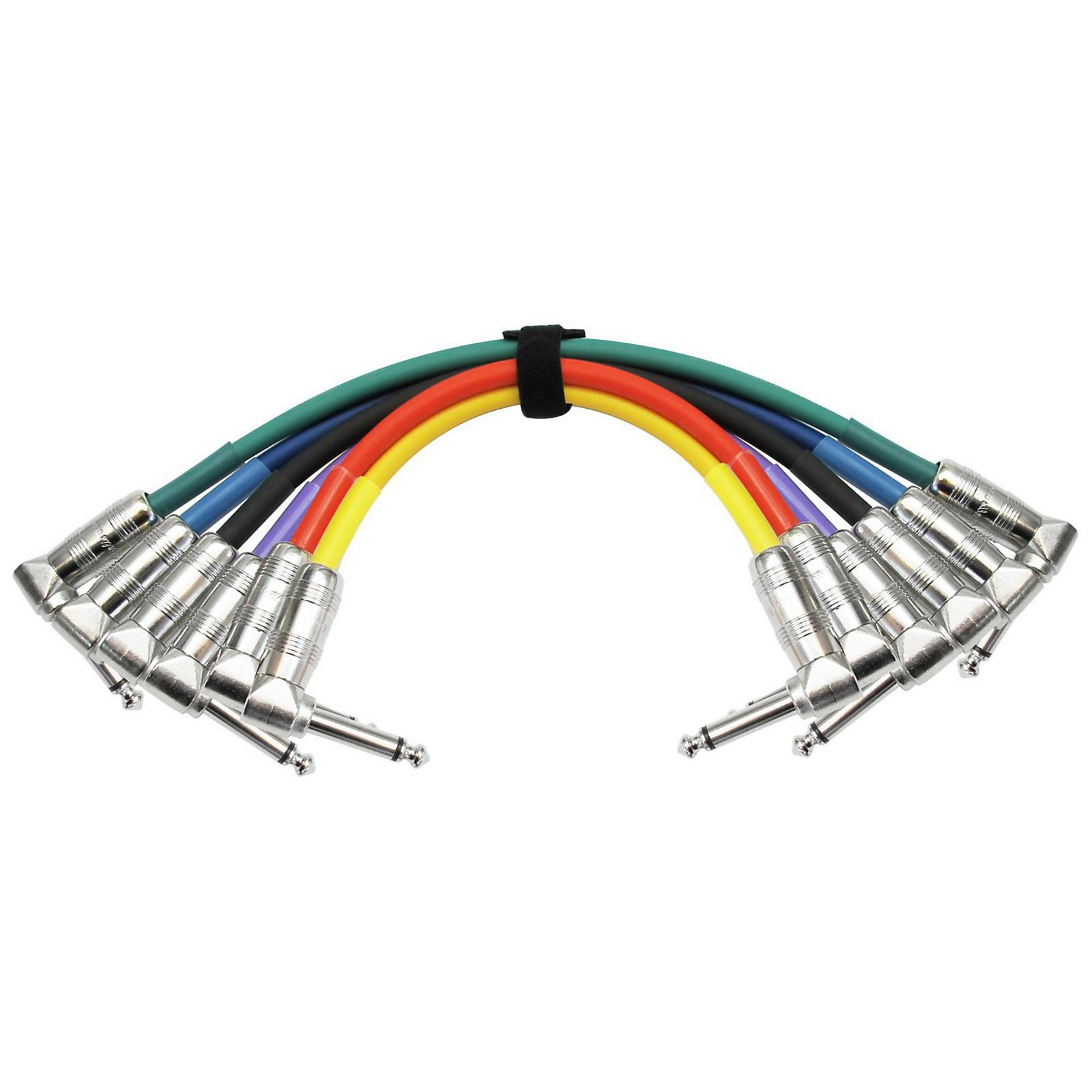 KIRLIN Patch Cable 6 color pack 1/4" Right Angle 1/4" Right Angle