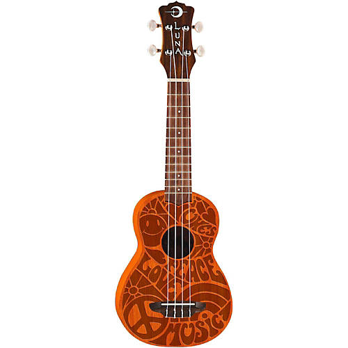 Luna Guitars Peace Love Soprano Ukulele