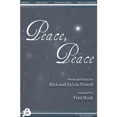 Fred Bock Music Peace, Peace 3 Part Arranged by Fred Bock