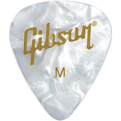 Gibson Pearloid White Picks, 12 Pack