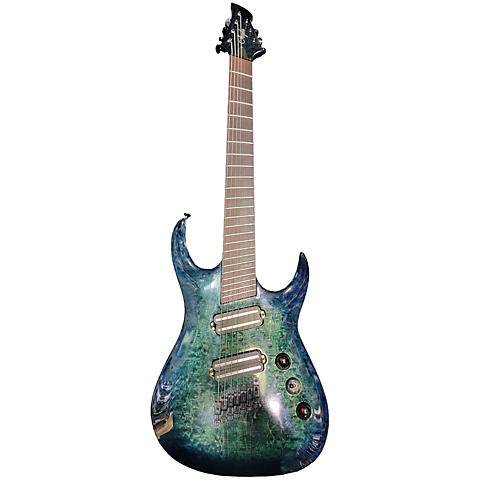 Agile Pendulum 72527 7 Sring Solid Body Electric Guitar Green Flamed Maple