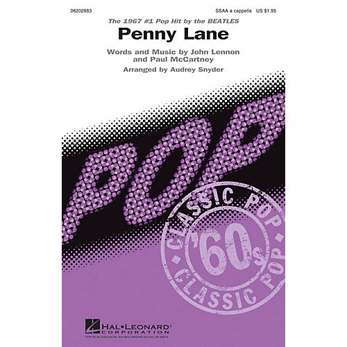 Hal Leonard Penny Lane SSAA A Cappella by Beatles arranged by Audrey Snyder
