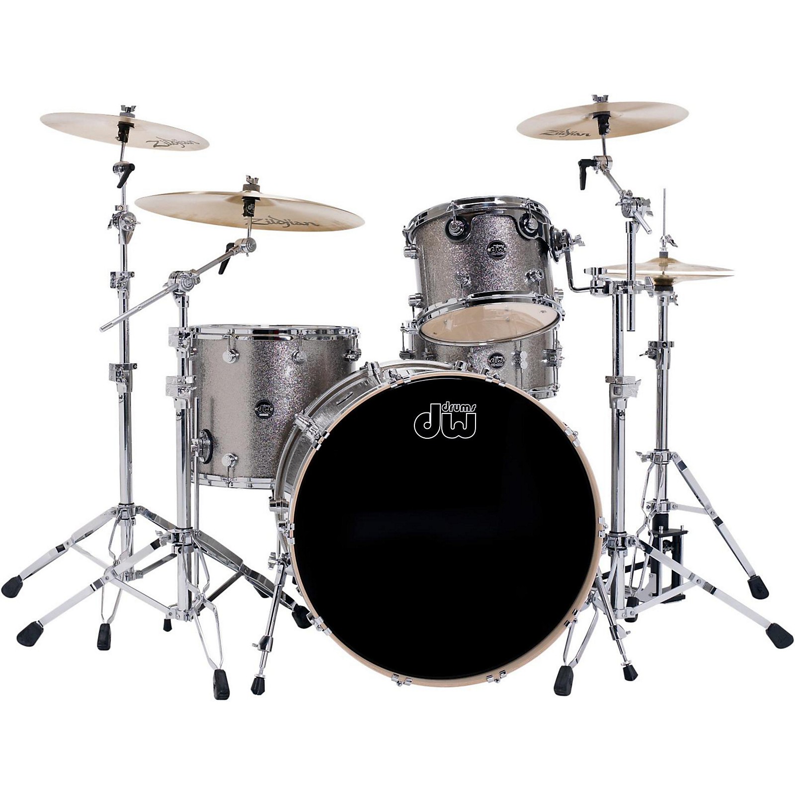 Dw Performance Series 4 Piece Shell Pack Titanium Sparkle Finish With Chrome Hardware Musician 