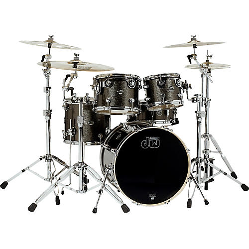 DW Performance Series 5-Piece Shell Pack Pewter Sparkle with Chrome Hardware
