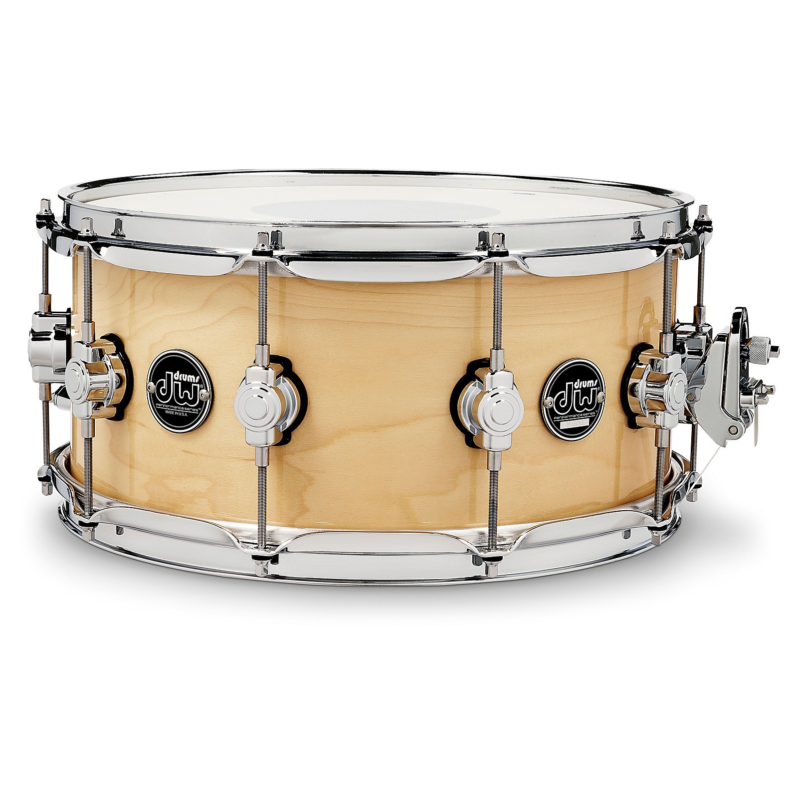 Dw Performance Series Snare Drum 14 X 65 In Natural Lacquer Musicians Friend 