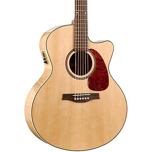 Seagull Performer Cutaway Mini Jumbo Flame Maple QI Acoustic-Electric Guitar Natural