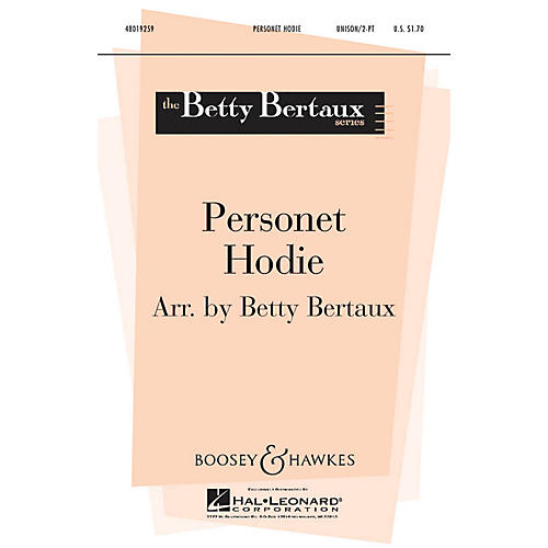 Boosey and Hawkes Personet Hodie 2-Part arranged by Betty Bertaux