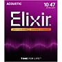 Elixir Phosphor Bronze Acoustic Guitar Strings With NANOWEB Coating, Extra Light (10-47)
