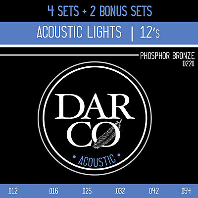 Darco Phosphor Bronze Light 6 Set Value Pack Acoustic Guitar Strings