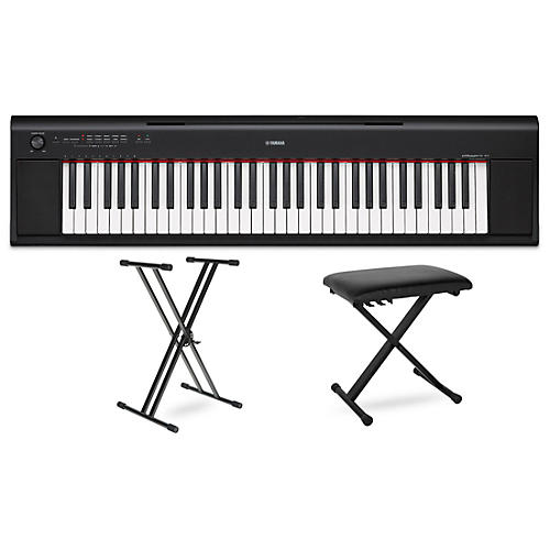 Yamaha Piaggero NP-12 Black Portable Keyboard With Power Adapter Essentials Package