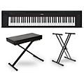 Yamaha Piaggero NP-35 76-Key Portable Keyboard Essentials Bundle WhiteBlack