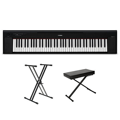 Yamaha Piaggero NP-35 76-Key Portable Keyboard With Power Adapter Black Essentials Package