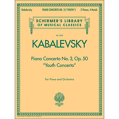 G. Schirmer Piano Concerto No 3 Op 50 2 Pianos 4 Hands Youth Concerto By Kabalevsky