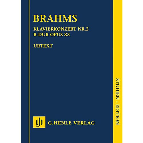 G. Henle Verlag Piano Concerto No. 2 in B-flat Major Op. 83 Henle Study Scores Composed by Brahms Edited by Johannes Behr