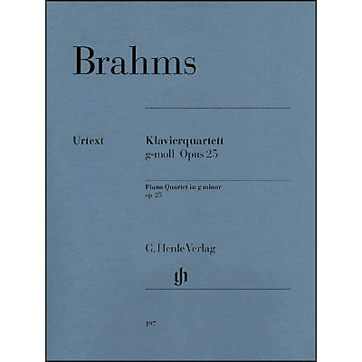 G. Henle Verlag Piano Quartet G minor Op. 25 By Brahms