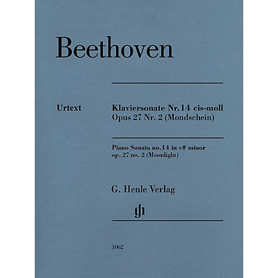 G. Henle Verlag Piano Sonata No 14 in C-sharp min Op 27 No 2 (Moonlight) Henle Music by Beethoven Edited by Gertsch
