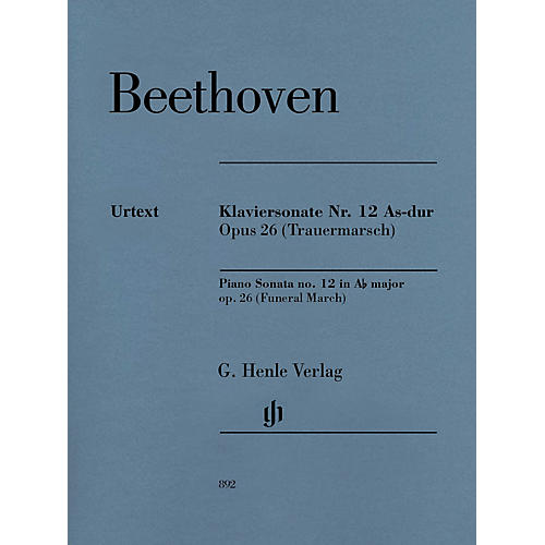 G. Henle Verlag Piano Sonata No. 12 in A-flat Major, Op. 26 (Funeral March) Henle Music Softcover by Beethoven