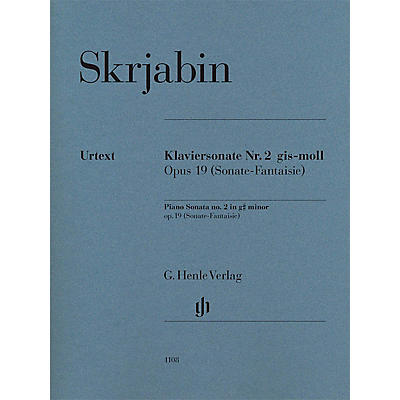 G. Henle Verlag Piano Sonata No. 2 in G-sharp minor, Op. 19 Henle Music Softcover by Scriabin Edited by Valentina Rubcova