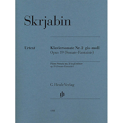 G. Henle Verlag Piano Sonata No. 2 in G-sharp minor, Op. 19 Henle Music Softcover by Scriabin Edited by Valentina Rubcova