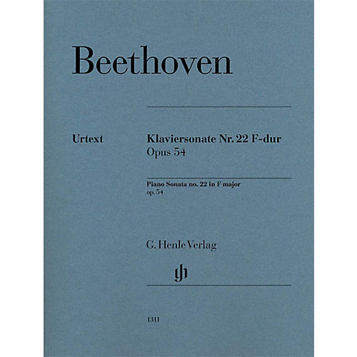 G. Henle Verlag Piano Sonata No. 22 in F Major, Op. 54 Henle Music Folios Series Softcover (Advanced)