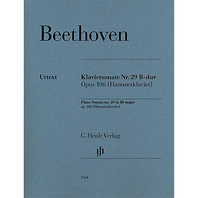G. Henle Verlag Piano Sonata No. 29 in B-flat Major, Op. 106 (Hammerklavier) Henle Music Folios Series Softcover