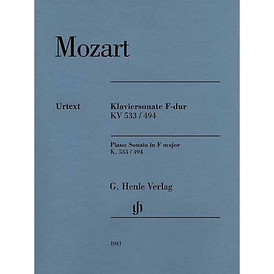 G. Henle Verlag Piano Sonata in F Major K533/494 Henle Music Folios Softcover by Mozart Edited by Ernst Herttrich