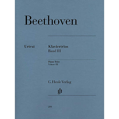 G. Henle Verlag Piano Trios - Volume III Henle Music Folios Series Softcover Composed by Ludwig van Beethoven