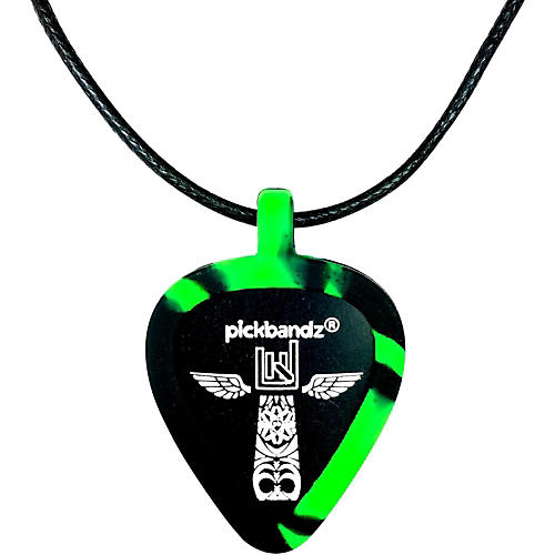 Pickbandz Pick-Holding Pendant/Necklace Neon Green Swirl